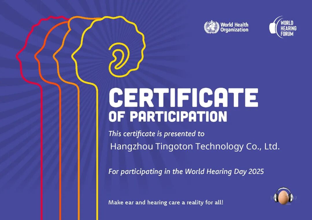 Tingoton Receives Certificate for World Hearing Day Participation