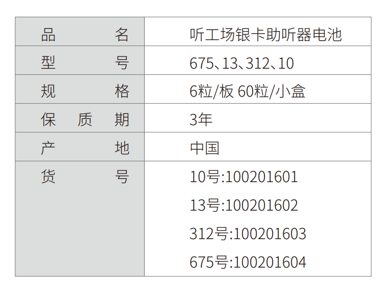 听工场「银卡」助听器电池-杭州听工场科技有限公司